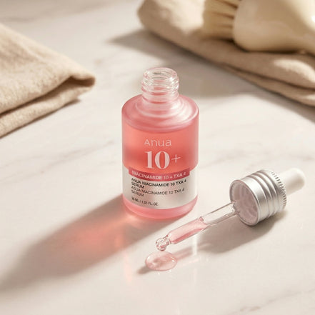 Serum Anua Niacinamide 10 TXA 4 textura ligera rosada
