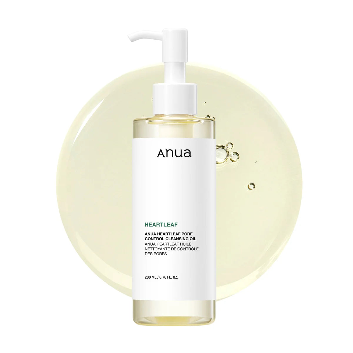Aceite limpiador Anua Heartleaf textura ligera sobre piel