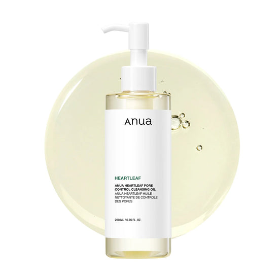 Aceite limpiador Anua Heartleaf textura ligera sobre piel