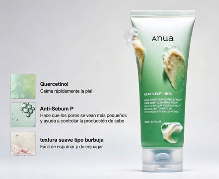 Espuma limpiadora Anua Heartleaf Quercetinol limpieza profunda
