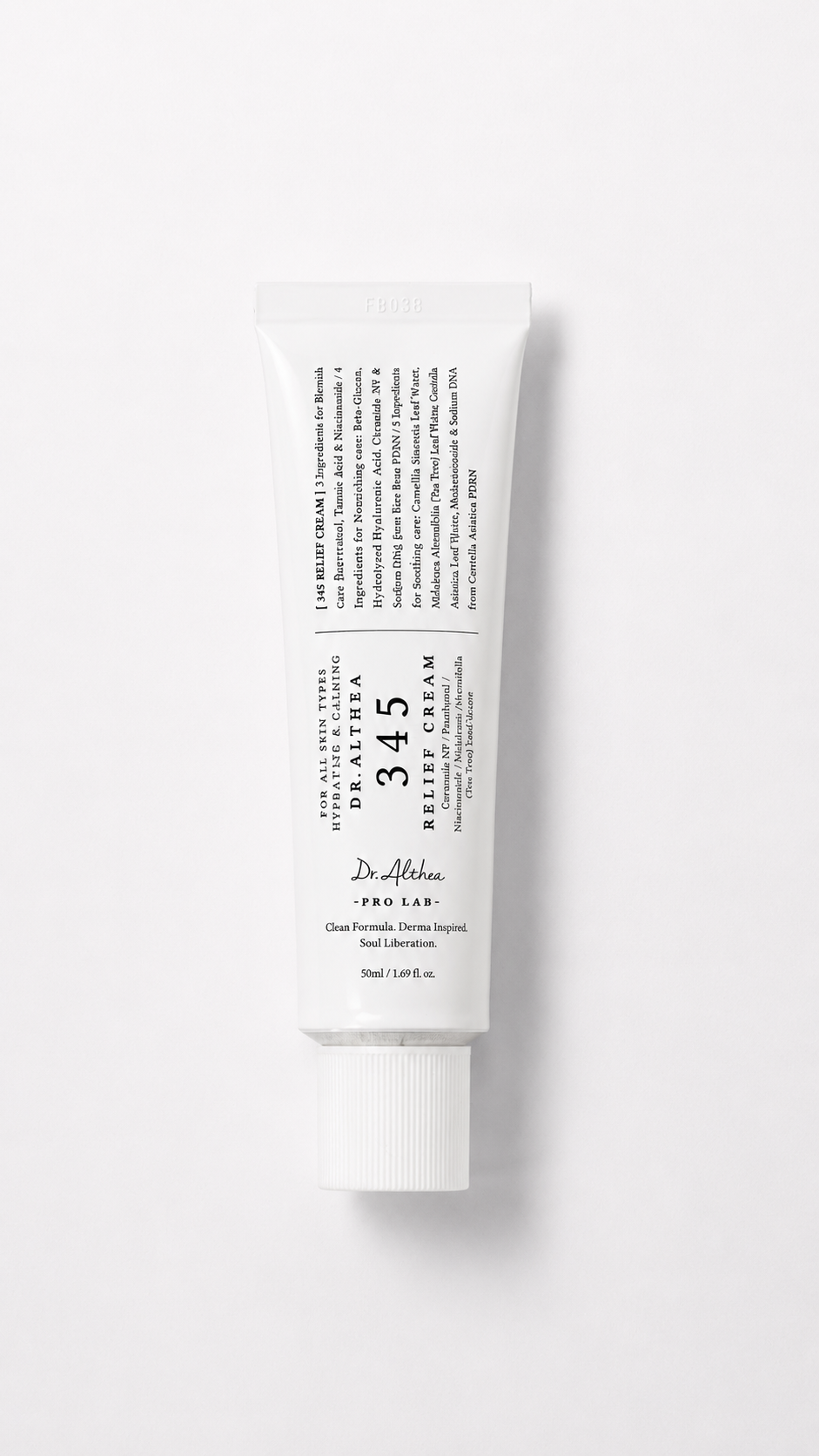Crema hidratante Dr. Althea 345 Relief Cream en tubo, vista frontal