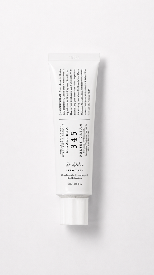 Crema hidratante Dr. Althea 345 Relief Cream en tubo, vista frontal