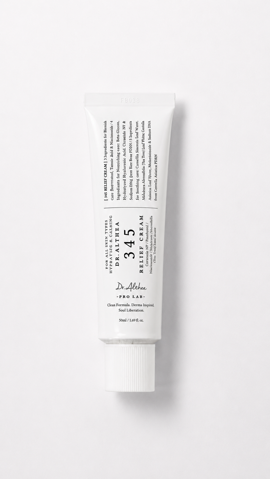 Crema hidratante Dr. Althea 345 Relief Cream en tubo, vista frontal