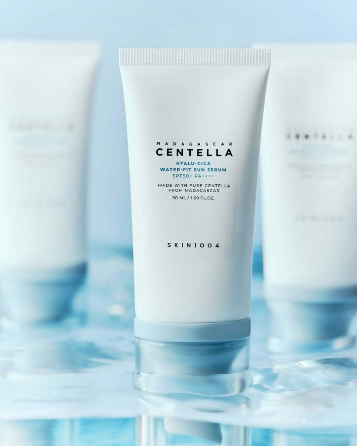 protector solar tipo serum con centella y ácido hialurónico