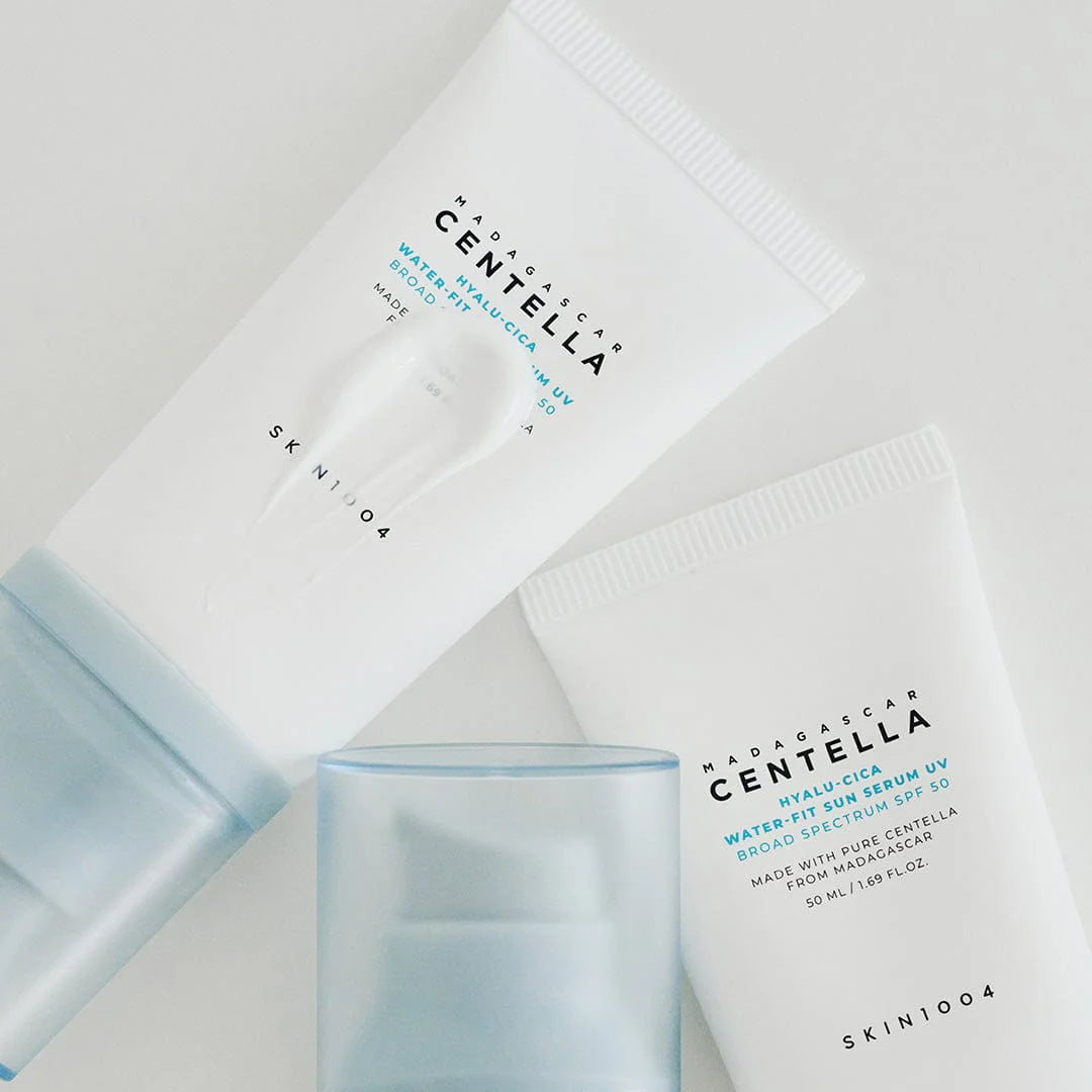 protector solar tipo serum con centella y ácido hialurónico