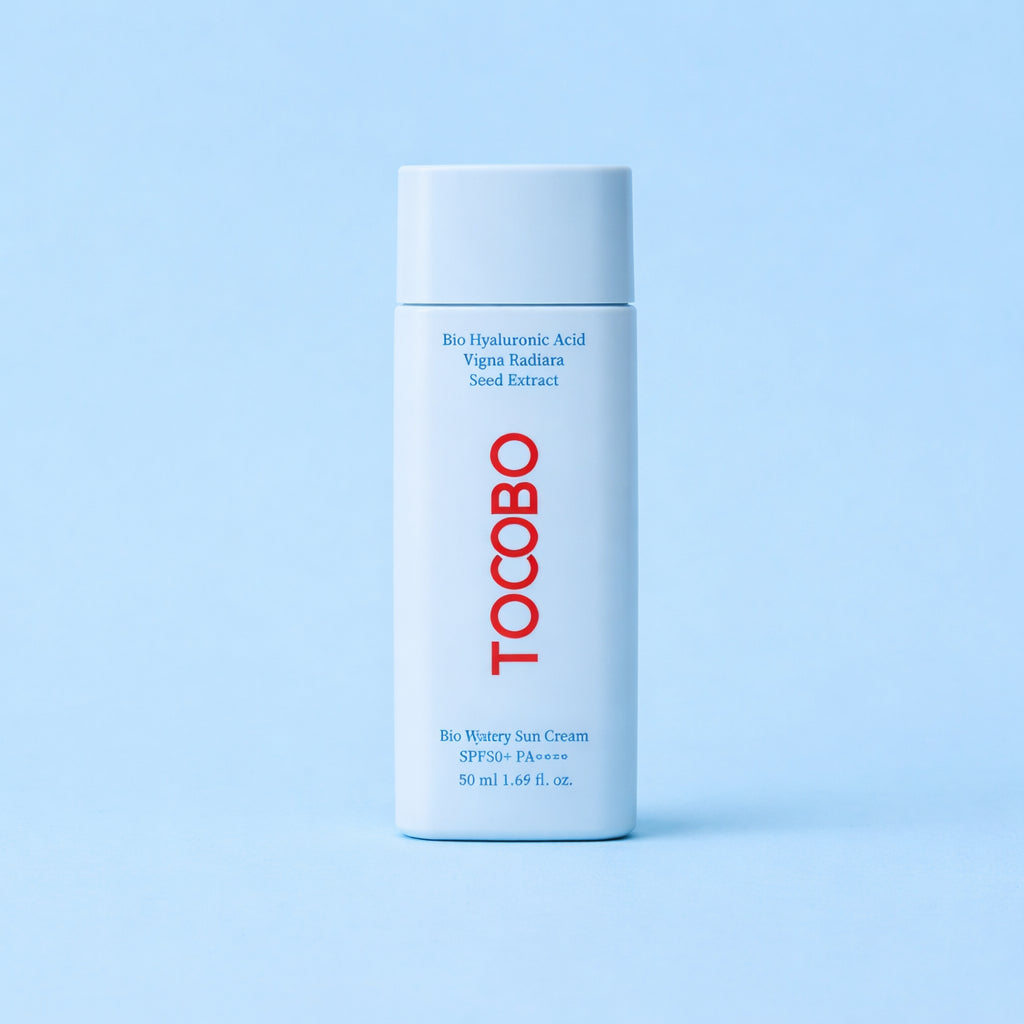 protector solar Tocobo ligero con acabado hidratante sin residuo blanco